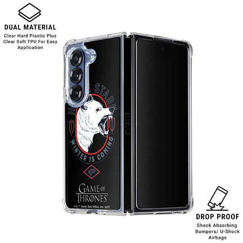 Game of Thrones: House Stark Direwolf Galaxy Z Fold6 Clear Case